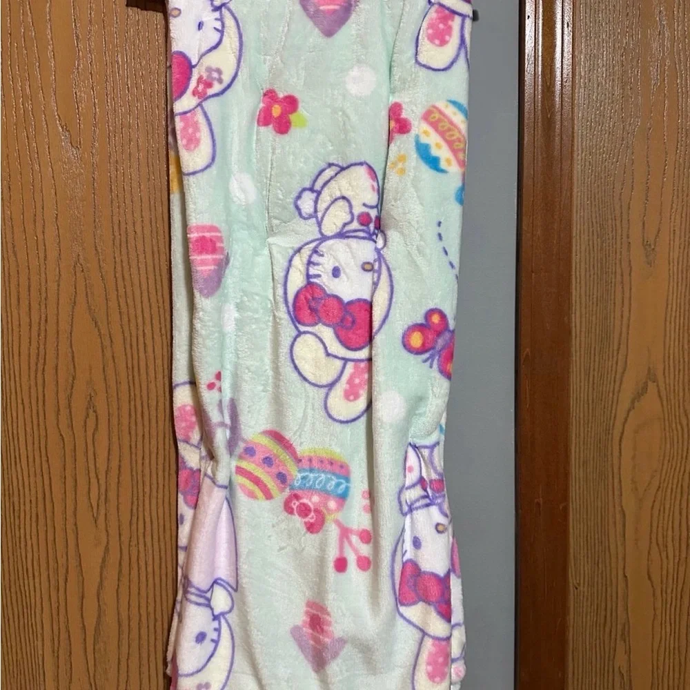 Hello Kitty Easter Egg Bunny Mint Green Throw Blanket NEW!